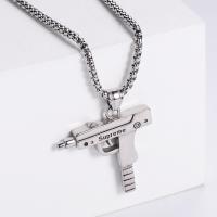 Stainless Steel Jewelry Necklace, 304 Stainless Steel, Gun, Vacuum Ion Plating, fashion jewelry & Unisex & different styles for choice, more colors for choice, 41x37mm, Length:60 cm, Sold By PC