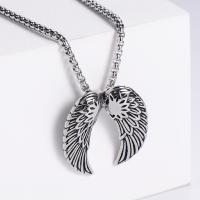 Stainless Steel Jewelry Necklace 304 Stainless Steel Angel Wing Vacuum Ion Plating fashion jewelry & Unisex Length 60 cm Sold By PC