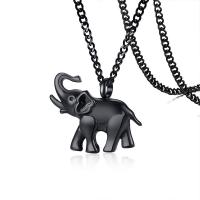 Edelstahl Schmuck Halskette, 304 Edelstahl, Elephant, Modeschmuck & für den Menschen, schwarz, 31x26mm, Länge:ca. 23.6 ZollInch, verkauft von PC