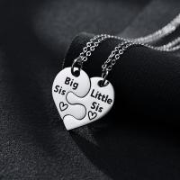 Titanium Steel Necklace, with 2.16inch extender chain, Heart, Vacuum Ion Plating, fashion jewelry & Unisex & different styles for choice, original color, 39.5mm*35mm,25mm*23mm, Length:Approx 18 Inch, Approx 15.7-17.7 Inch, Sold By PC