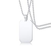 Titanium Steel Necklace, polished, fashion jewelry & for man, original color, 36x22mm, Length:Approx 23.6 Inch, Sold By PC