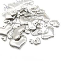 Stainless Steel Heart Pendants, 304 Stainless Steel, Vacuum Plating, DIY & different size for choice, silver color, Sold By PC