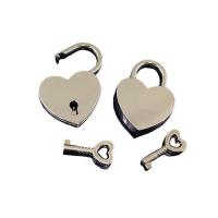 Pendientes Corazón de acero inoxidable, aleación de zinc, 2 piezas & Bricolaje, plateado, 39x30.5mm,24x11.5mm, Vendido por Set