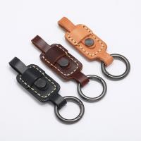 Porte-clés, cuir PU, avec fer & alliage de zinc, durable & unisexe, plus de couleurs à choisir, 115x30mm, Vendu par PC