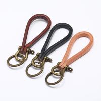 Bag Purse Charms Keyrings Keychains, PU Leather, with Iron & Tibetan Style, durable & Unisex, more colors for choice, 135x10mm, Sold By PC