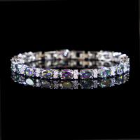 Cubic Zirconia Micro Pave Brass Bracelet platinum plated micro pave cubic zirconia & for woman nickel lead & cadmium free Length Approx 7 Inch Sold By PC