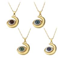 Brass Necklace with Plastic Eye gold color plated for woman Length Approx 18 Inch Sold By PC