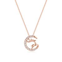 Zinc Alloy Jewelry Necklace with 2.36 inch extender chain plated micro pave cubic zirconia & for woman & hollow Length Approx 15.74 Inch Sold By PC