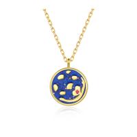 Tibetan Style Jewelry Necklace, with 1.96 inch extender chain, Flat Round, plated, for woman & enamel, more colors for choice, 12x15mm, Length:Approx 15.74 Inch, Sold By PC