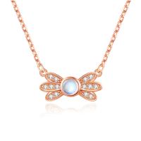 Natural Gemstone Necklace Zinc Alloy with Moonstone with 1.96 inch extender chain plated micro pave cubic zirconia & for woman Length Approx 15.74 Inch Sold By PC