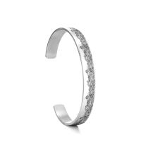 304 Stainless Steel Cuff Bangle, Adjustable & Unisex & with letter pattern, 10mm, Inner Diameter:Approx 70mm, Sold By PC