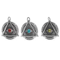 Stainless Steel Pendants 316 Stainless Steel with Glass fashion jewelry & DIY & Unisex & blacken Approx 7mm Sold By PC