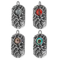 Stainless Steel Pendants, 316 Stainless Steel, with Glass, random style & fashion jewelry & DIY & Unisex & blacken, Random Color, 27x45x6.50mm, Hole:Approx 6mm, Sold By PC
