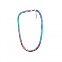 Titanium Steel Necklace, Vacuum Ion Plating, different length for choice & Unisex, multi-colored, 6mm, Sold By PC