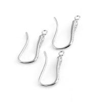 Brass Hook Earwire DIY & micro pave cubic zirconia silver color nickel lead & cadmium free Sold By PC