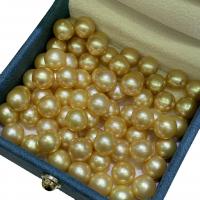 Natural Freshwater Pearl Loose Beads, Round, DIY, golden, 8-8.5mm, Sold By PC