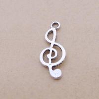 Tibetan Style Pendants, Music Note, silver color plated, fashion jewelry, silver color, nickel, lead & cadmium free, 25x10mm, 300PCs/Bag, Sold By Bag