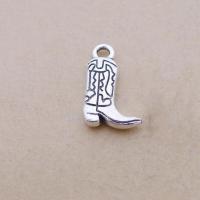Tibetan Style Shoes Pendants, silver color plated, fashion jewelry, silver color, nickel, lead & cadmium free, 11x18mm, 100PCs/Bag, Sold By Bag