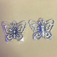 Zinc Alloy Animal Pendants Butterfly silver color plated fashion jewelry silver color nickel lead & cadmium free Sold By Bag
