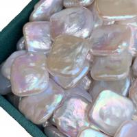 Natural Freshwater Pearl Loose Beads, Square, DIY, white, 16-17mm, Sold By PC