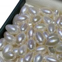 Naturliga sötvattenspärla lösa pärlor, Freshwater Pearl, Dropp, DIY, vit, 8-9mm, Säljs av PC