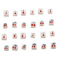 Printing Porcelain Beads Square DIY white Sold By PC