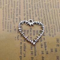 Zinc Alloy Heart Pendants silver color plated fashion jewelry silver color nickel lead & cadmium free Sold By Bag