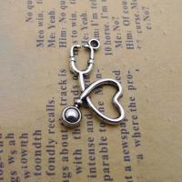 Tibetan Style Pendants, Stethoscope, silver color plated, fashion jewelry, silver color, nickel, lead & cadmium free, 15x22mm, 200PCs/Bag, Sold By Bag