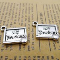 Tibetan Style Message Pendants, Rectangle, silver color plated, fashion jewelry, silver color, nickel, lead & cadmium free, 17x20mm, Sold By Bag