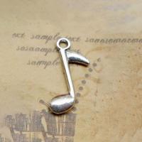 Zinc Alloy Pendants Music Note silver color plated fashion jewelry silver color nickel lead & cadmium free Sold By Bag