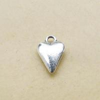 Tibetan Style Heart Pendants, silver color plated, fashion jewelry, silver color, nickel, lead & cadmium free, 11x18mm, 100PCs/Bag, Sold By Bag