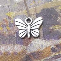 Tibetan Style Animal Pendants, Butterfly, silver color plated, fashion jewelry, silver color, nickel, lead & cadmium free, 15x12mm, 300PCs/Bag, Sold By Bag