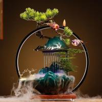 Backflow Incense Burner, Porcelain, handmade, for home and office & durable & with LED light & different styles for choice, more colors for choice, 400x190x420mm, Sold By PC