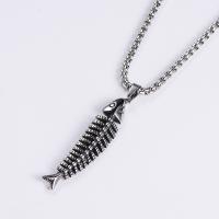 Stainless Steel Jewelry Necklace 304 Stainless Steel Fish Bone Vacuum Ion Plating fashion jewelry & DIY & Unisex Length 60 cm Sold By PC