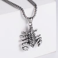 Edelstahl Schmuck Halskette, 304 Edelstahl, Skorpion, Modeschmuck & DIY & verschiedene Stile für Wahl & für den Menschen, keine, 41x32mm, Länge:60 cm, verkauft von PC