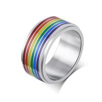 Titantium Steel Finger Ring, Titanium Steel, epoxy matrica, divat ékszerek & különböző méretű a választás & az ember, az eredeti szín, 10x2mm, Által értékesített PC