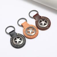 Porte-clés, cuir PU, avec fer & alliage de zinc, pour homme, plus de couleurs à choisir, 82x44mm, Vendu par PC