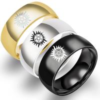 Titantium Steel δάχτυλο του δακτυλίου, Titanium Steel, Γύρος, επιχρυσωμένο, για άνδρες και γυναίκες, περισσότερα χρώματα για την επιλογή, 8mm, Sold Με PC