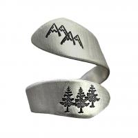 metal Anillo de dedo Cuff, chapado en color de plata, ajustable & para mujer, libre de níquel, plomo & cadmio, tamaño:6-8, Vendido por UD