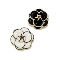 Enamel Brooch, Tibetan Style, with Plastic Pearl, Flower, gold color plated, different styles for choice & for woman, more colors for choice, 50x50mm, Sold By PC