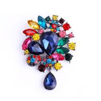 Crystal Brooch Zinc Alloy with Crystal plated Unisex & with rhinestone 5.5*8.5cm 5.5*6cm Sold By PC