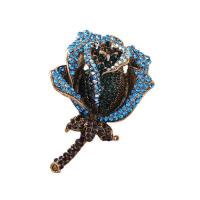 Rhinestone Brooch Zinc Alloy Rose gold color plated for woman & with rhinestone Sold By PC