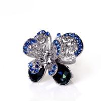 Hair Claw Clips Zinc Alloy with Crystal Butterfly gold color plated Unisex & with rhinestone & hollow Sold By PC