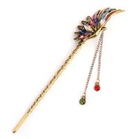 Hair Stick Zinc Alloy plated for woman & with rhinestone 165mm Sold By PC