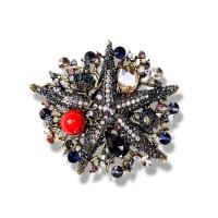 Rhinestone Brooch, Tibetan Style, with Plastic Pearl, plated, Unisex & with rhinestone, more colors for choice, 80x70mm, Sold By PC
