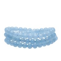 Aquamarine Bracelet, Round, Unisex & different size for choice, blue, Sold Per 54 cm Strand