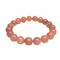 Moonstone Bracelet, Round, polished, different size for choice & for woman, Sold Per 18 cm Strand