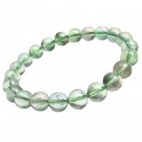 Зеленый флюорит браслет, Круглая, разный размер для выбора & Женский, Много цветов для выбора, Продан через 18 см Strand