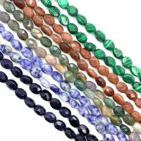Gemstone Jewelry Beads, Natural Stone, Oval, DIY & different materials for choice & faceted, more colors for choice, 6x8x4mm, Approx 25PCs/Strand, Sold By Strand