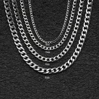 Titanium Steel Chain Necklace, Unisex & different size for choice, original color, Sold By PC
